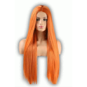 פאות ארוכה חלקה בכתום<