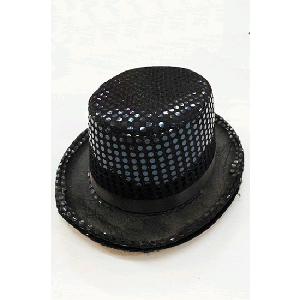 כובע צילינדר פייטים שחור''