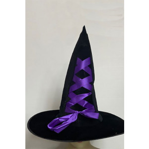 כובע מכשפה עם שרוך סגול''