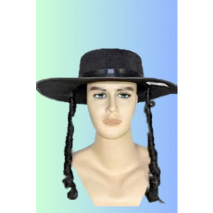 כובע מגבעת רבי עם פאות<